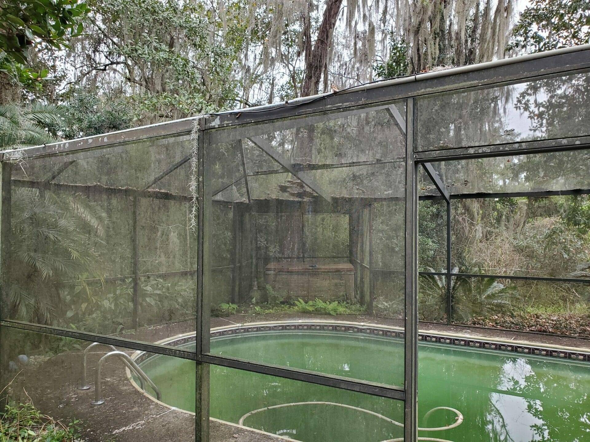Dirty pool and pool enclosure